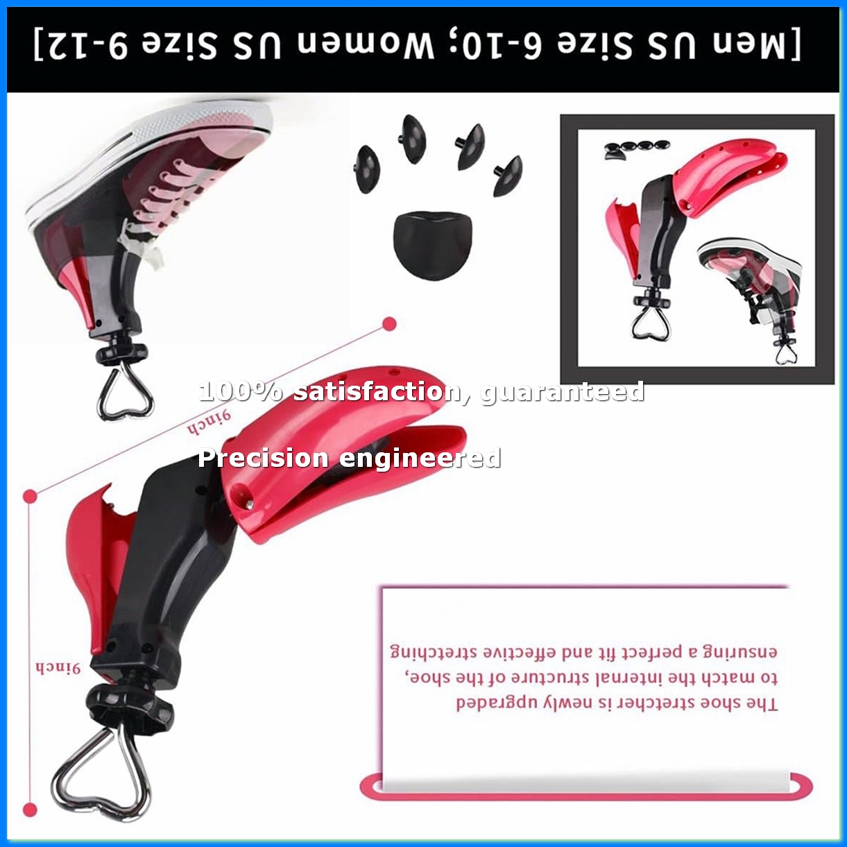 Boots - ที่ขยายรองเท้าผู้หญิง, ที่ขยายรองเท้าบูทสำหรับเท้ากว้าง, ที่ขยายรองเท้าปรับได้ 4 ทิศทาง (สำหรับผู้หญิงไซส์