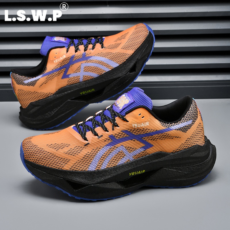 Carbon Plate Marathon Racing Shoes - รองเท้าวิ่งสำหรับผู้ชาย, รองเท้าวิ่งมาราธอนสำหรับผู้ชายที่มีแผ่นคาร์บอนเต็มแผ่น, รองเท้ากีฬาที่มีตาข่ายระบายอากาศและน้ำหนักเบา, รองรับแรงกระแทกได้ดี, กันลื่น, ทนทานต่อการสึกหรอ,